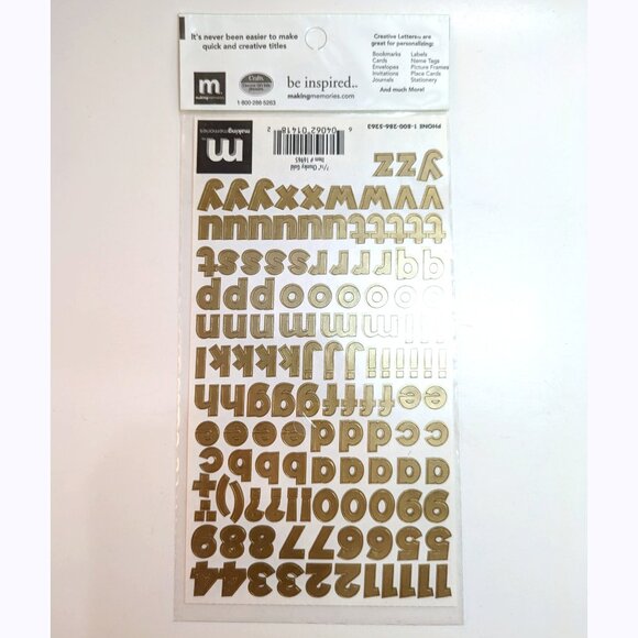 5 Creative Letters Sicker Packs Gold Silver Metallic Making Memories Chunky 7/16 - Picture 2 of 2